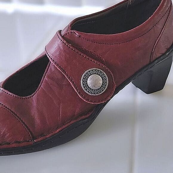 Joseph Siebel burgundy leather tapered square toe pumps - Picture 9 of 10
